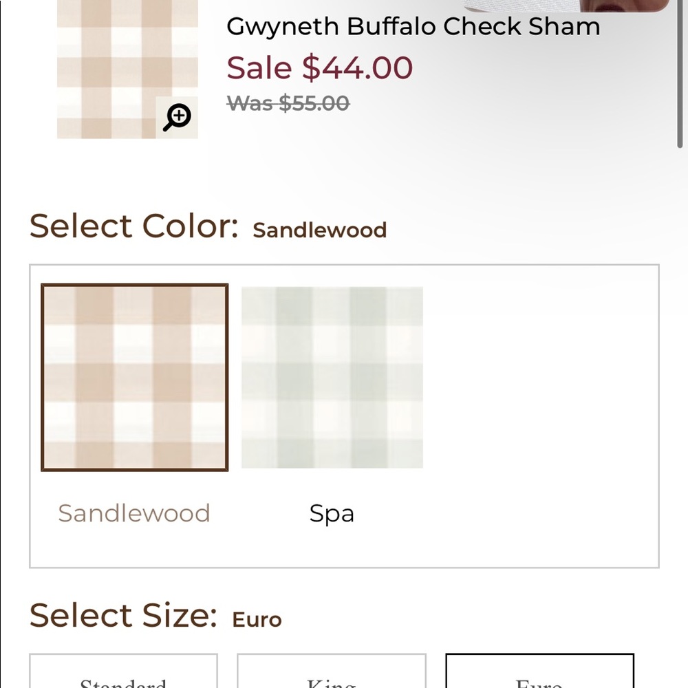 Ballard Designs Euro Shams in Buffalo Check - Picture 4 of 4